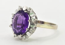 Load image into Gallery viewer, 2927: Vintage:  18ct  White Gold Amethyst  Diamonds Cocktail Cluster Ring
