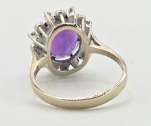 Load image into Gallery viewer, 2927: Vintage:  18ct  White Gold Amethyst  Diamonds Cocktail Cluster Ring
