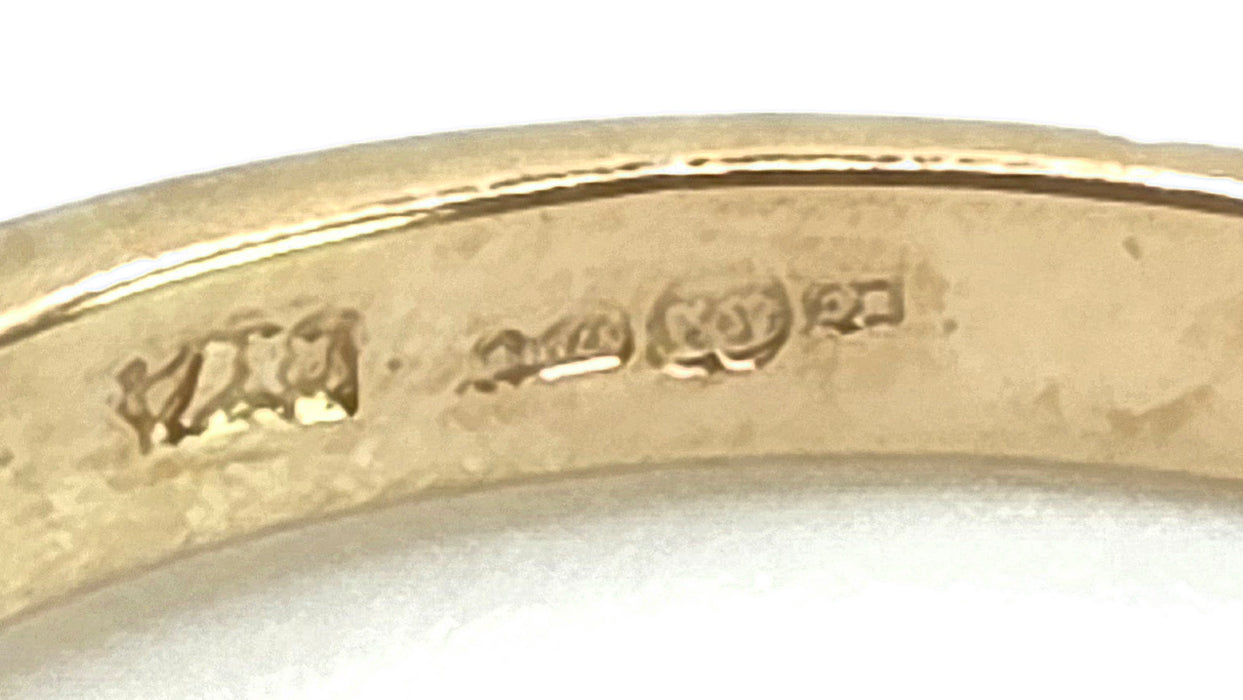 3005: Vintage 9ct Gold Lilac Amethyst Diamonds Stacker/Half-Eternity Ring