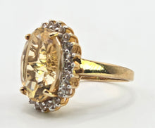 Load image into Gallery viewer, 3108: Vintage 9ct Gold Topaz Cocktail  Cluster Ring- Statement
