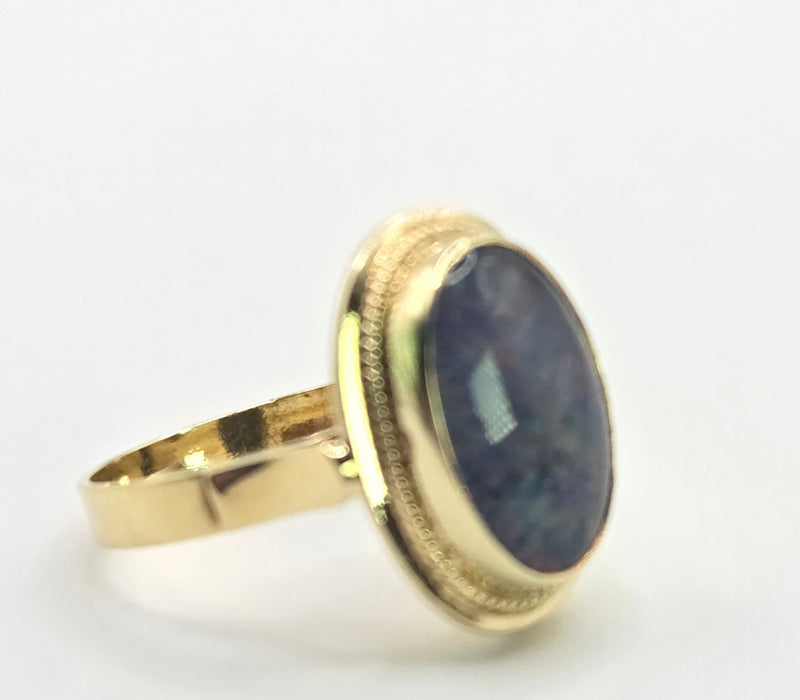 3131: Vintage 14ct Gold  Cabochon-Cut Australian Opal