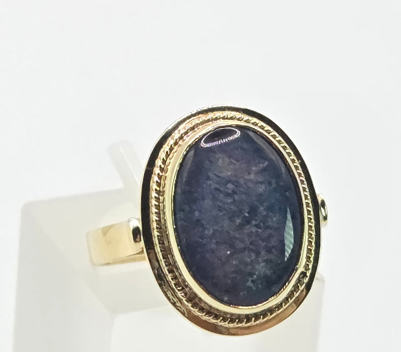 3131: Vintage 14ct Gold  Cabochon-Cut Australian Opal