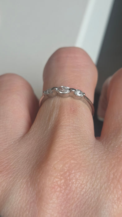 2674 : Vintage Platinum Marquise Cut  Natural Sparkling  Diamonds Ring