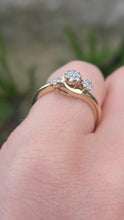 Load image into Gallery viewer, 2923: Vintage 9ct Gold 21 Natural Diamonds Bypass Ring
