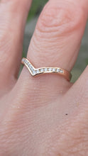 Load image into Gallery viewer, 2839: 18ct Gold 15 Diamonds Wishbone Dress/Stacker Ring
