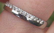 Load image into Gallery viewer, 2880: Vintage 9ct White Gould 17 natural Sparkling Diamonds Dress/Stacker Ring
