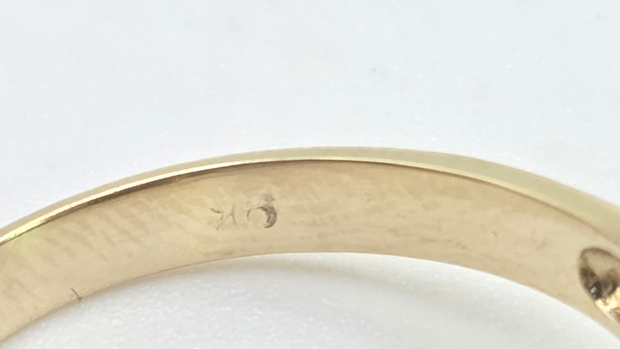 3027 Vintage: 9ct Yellow Gold Citrine & Diamond Cocktail Ring