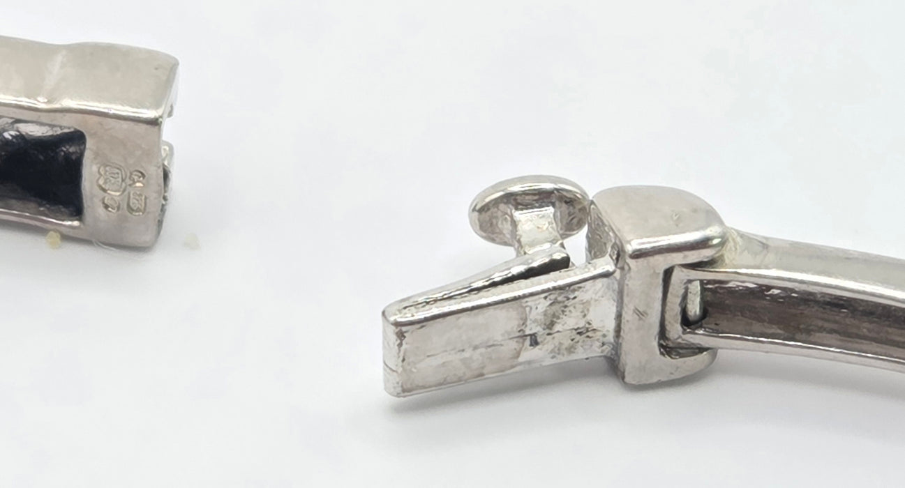 3081 Vintage: 9ct White Gold 44 Diamond Links Bracelet