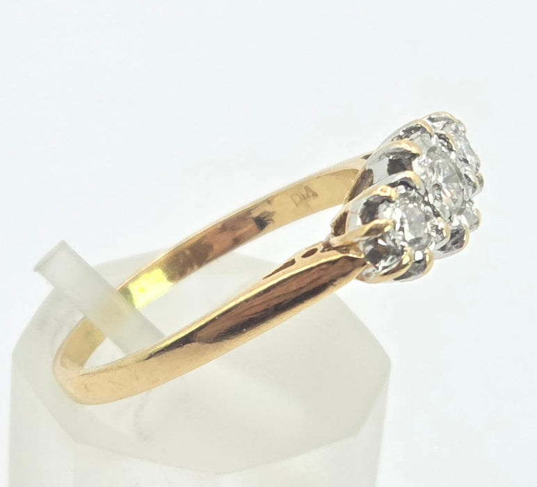 3142 Antique: 18ct Yellow Gold Three Stone Diamond Trilogy Ring — Sheffield
