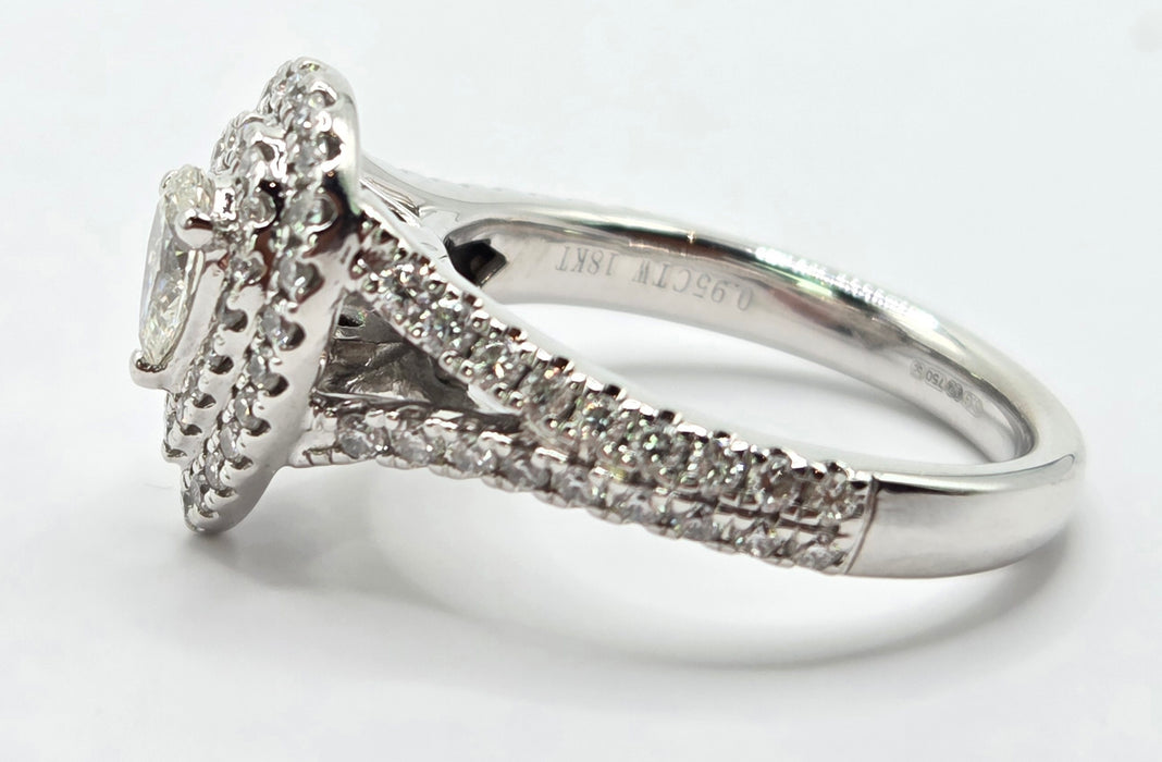 3156 Vintage: 18ct White Gold Vera Wang Love Diamond Pear Cluster Ring
