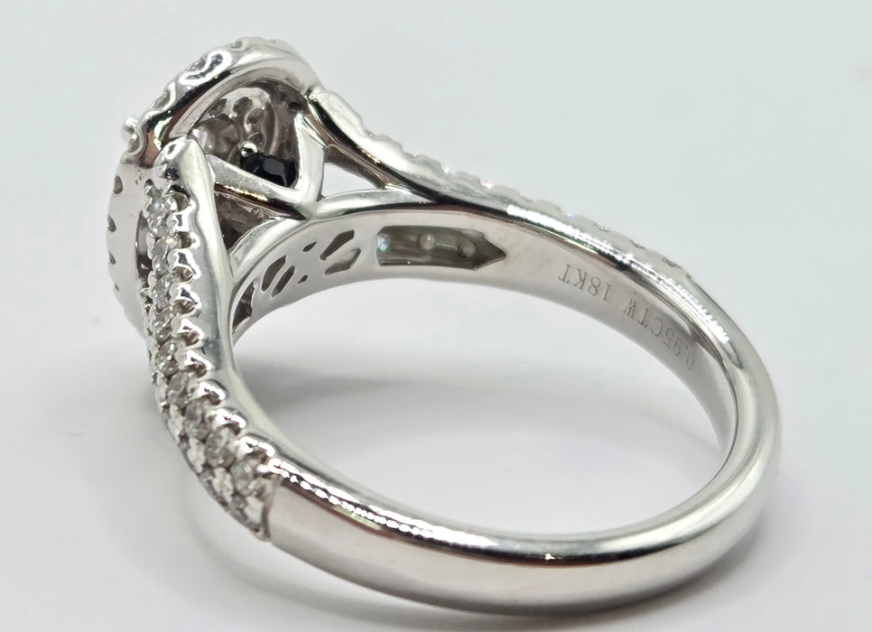 3156 Vintage: 18ct White Gold Vera Wang Love Diamond Pear Cluster Ring