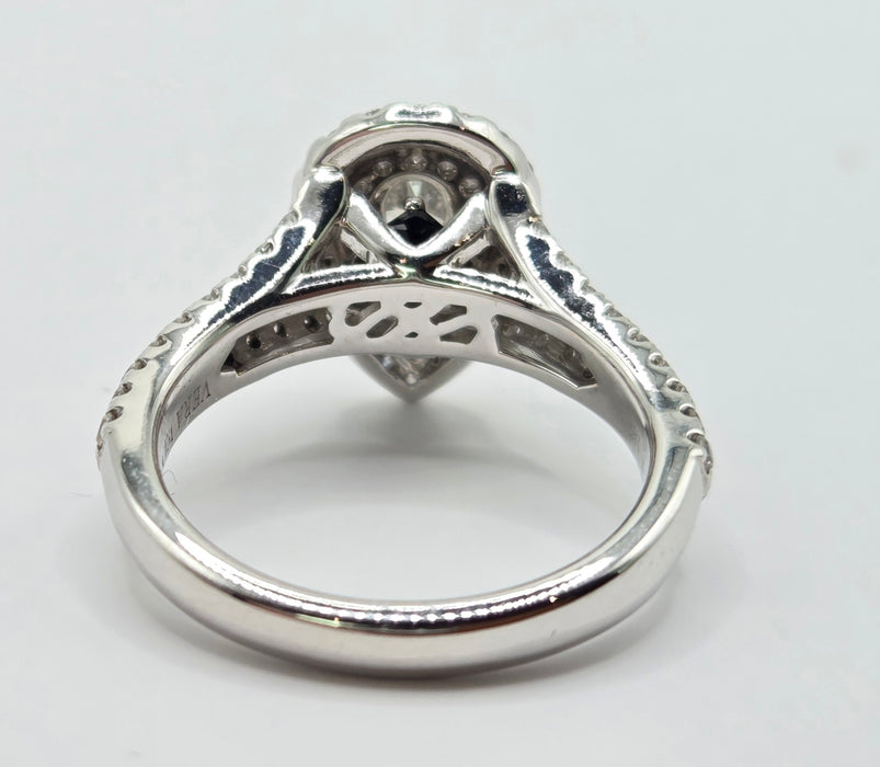 3156 Vintage: 18ct White Gold Vera Wang Love Diamond Pear Cluster Ring