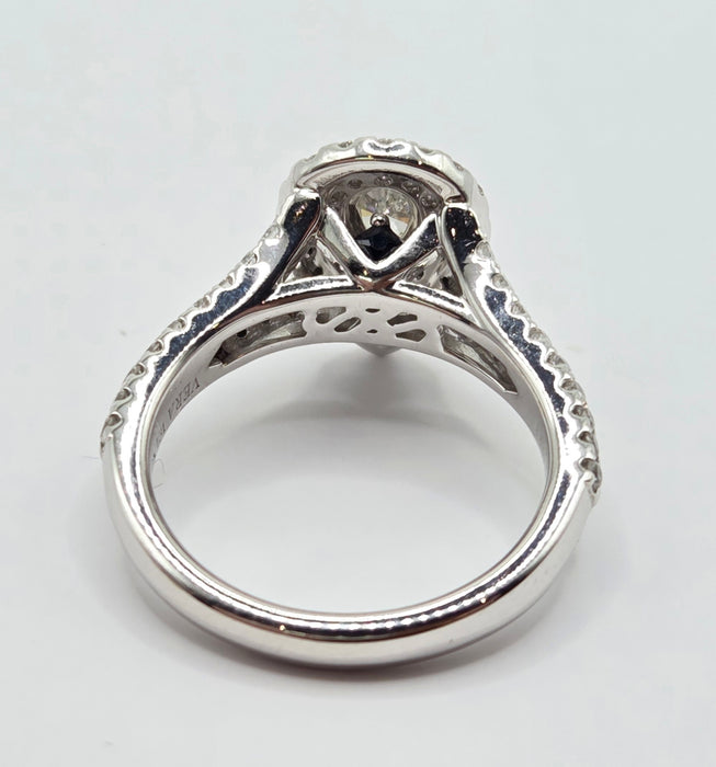 3156 Vintage: 18ct White Gold Vera Wang Love Diamond Pear Cluster Ring