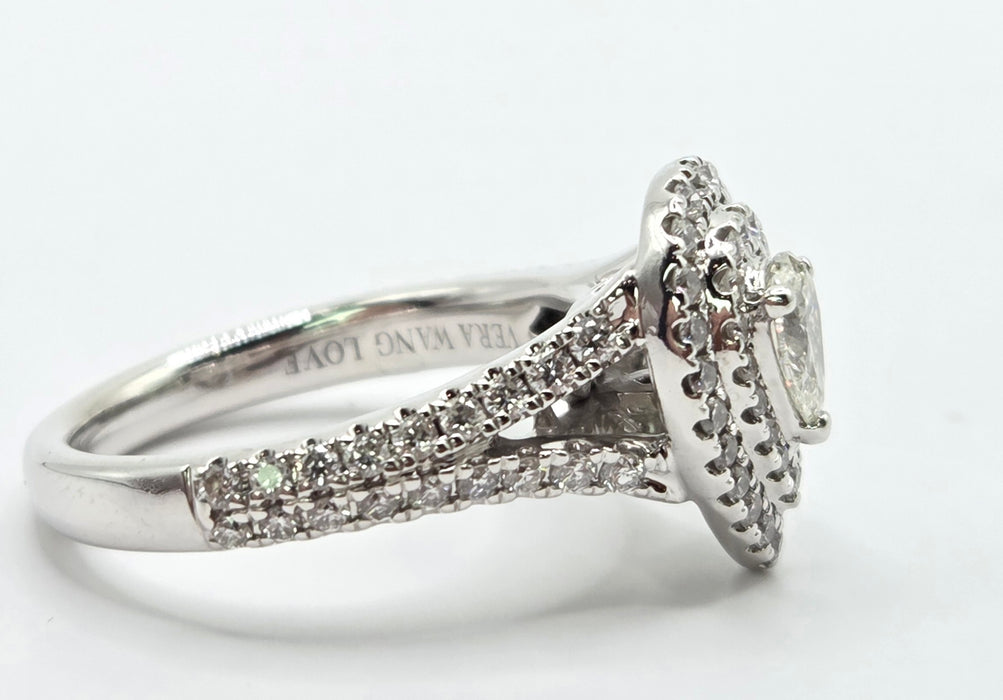 3156 Vintage: 18ct White Gold Vera Wang Love Diamond Pear Cluster Ring