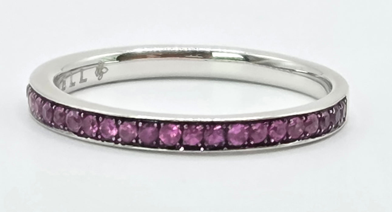 3151 Vintage: Theo Fennell 18ct White Gold Ruby Eternity Ring