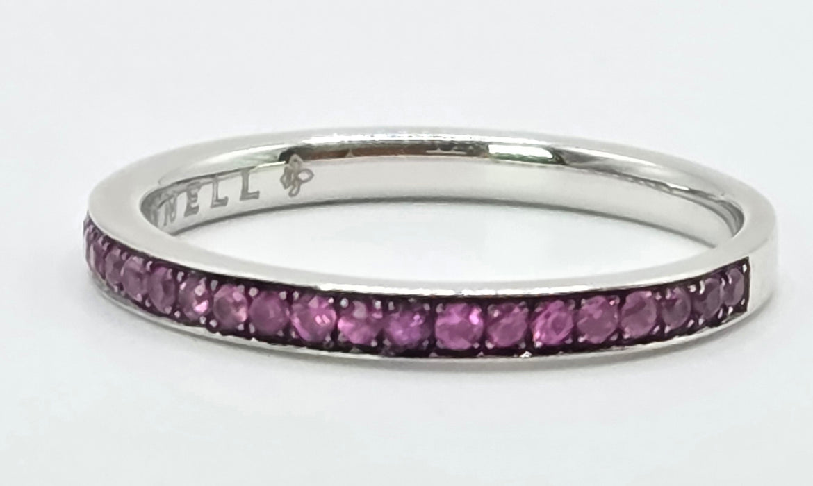 3151 Vintage: Theo Fennell 18ct White Gold Ruby Eternity Ring