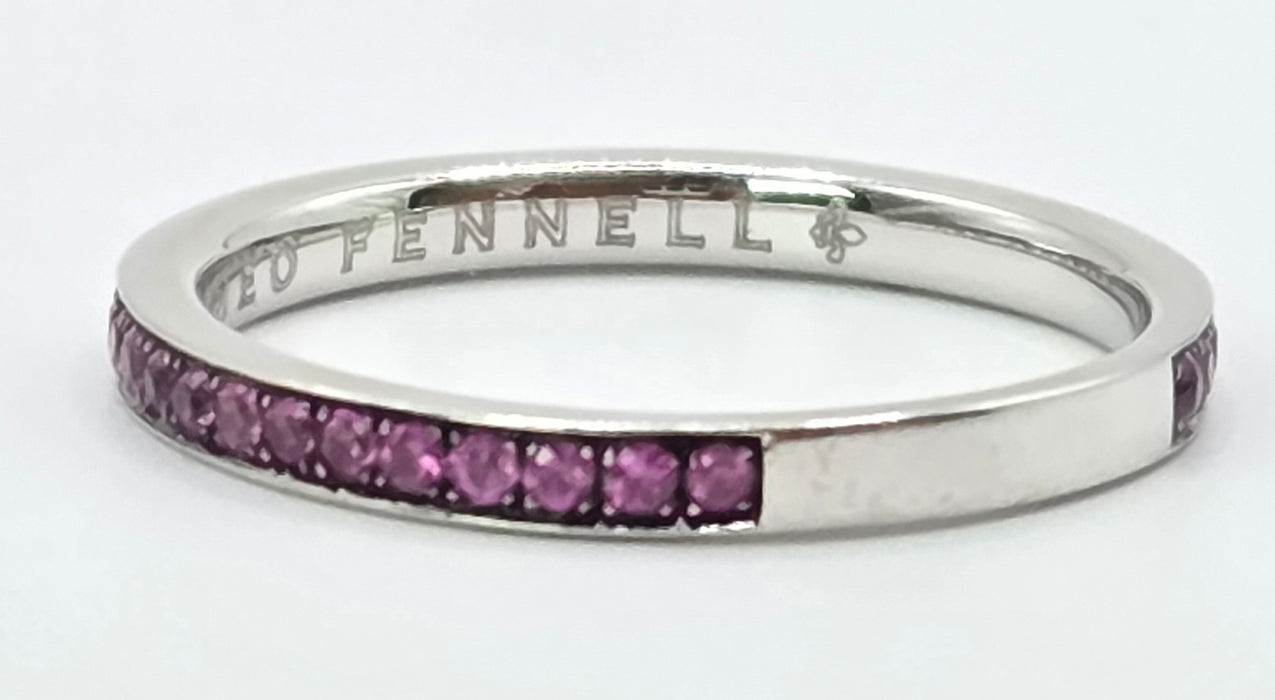 3151 Vintage: Theo Fennell 18ct White Gold Ruby Eternity Ring