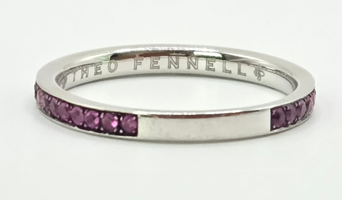3151 Vintage: Theo Fennell 18ct White Gold Ruby Eternity Ring