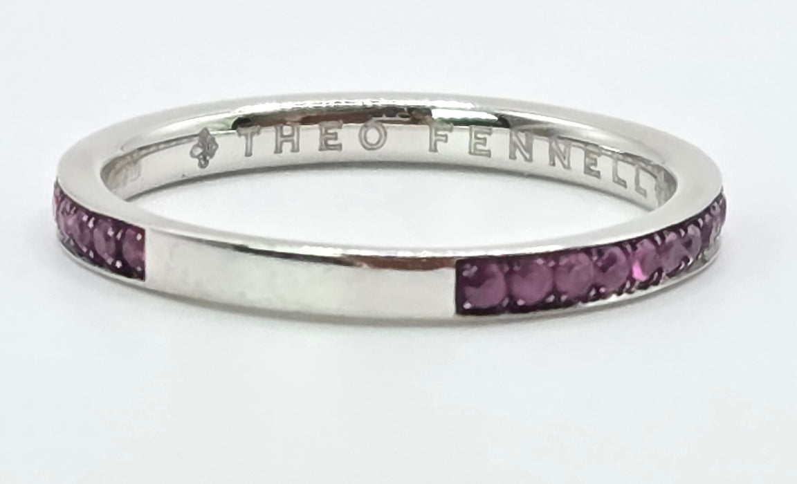 3151 Vintage: Theo Fennell 18ct White Gold Ruby Eternity Ring