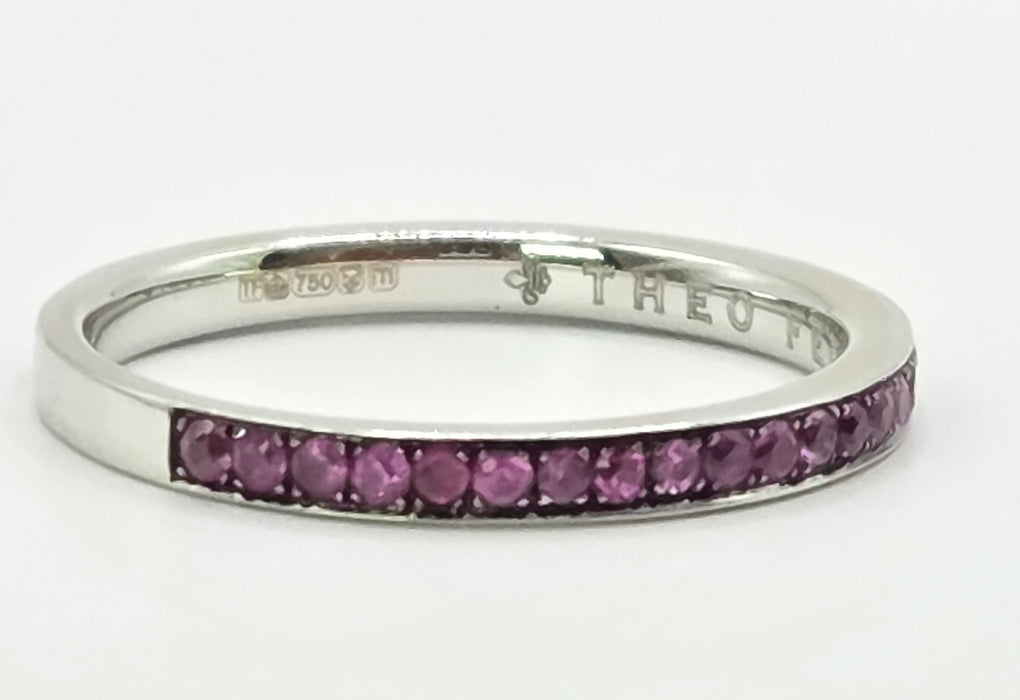 3151 Vintage: Theo Fennell 18ct White Gold Ruby Eternity Ring