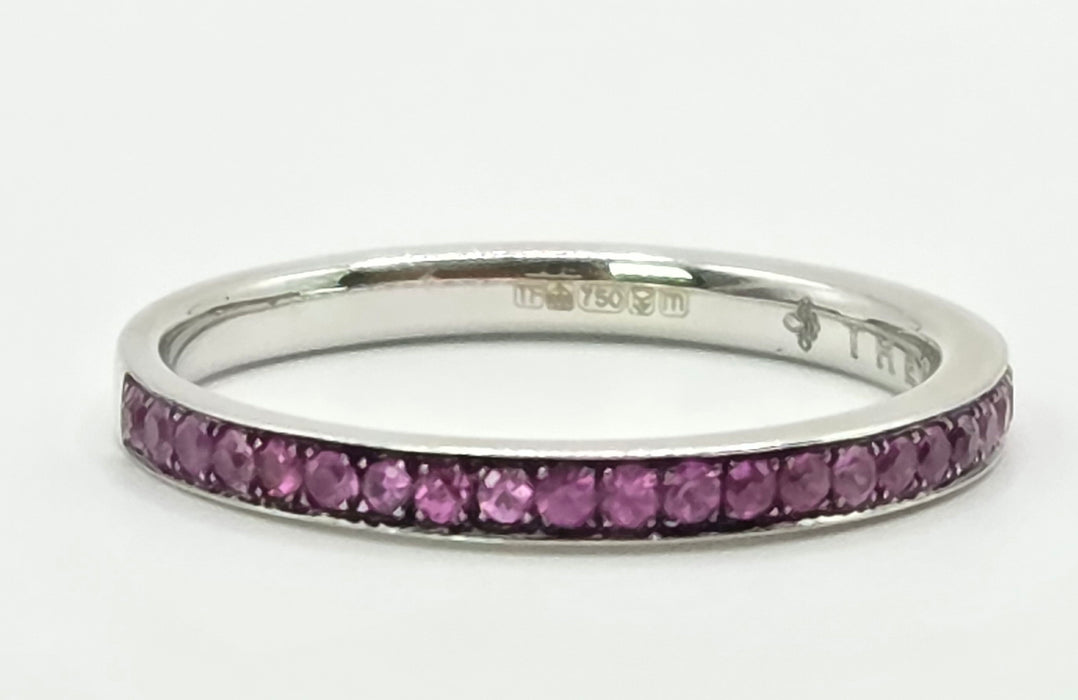 3151 Vintage: Theo Fennell 18ct White Gold Ruby Eternity Ring