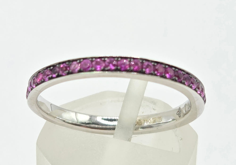 3151 Vintage: Theo Fennell 18ct White Gold Ruby Eternity Ring