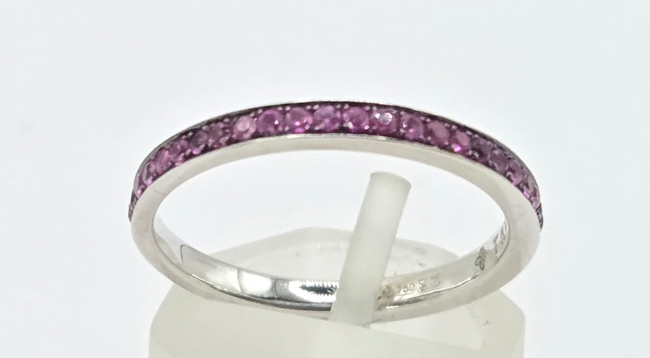 3151 Vintage: Theo Fennell 18ct White Gold Ruby Eternity Ring