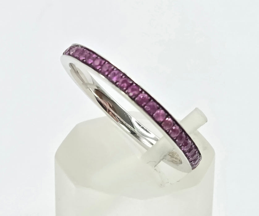 3151 Vintage: Theo Fennell 18ct White Gold Ruby Eternity Ring