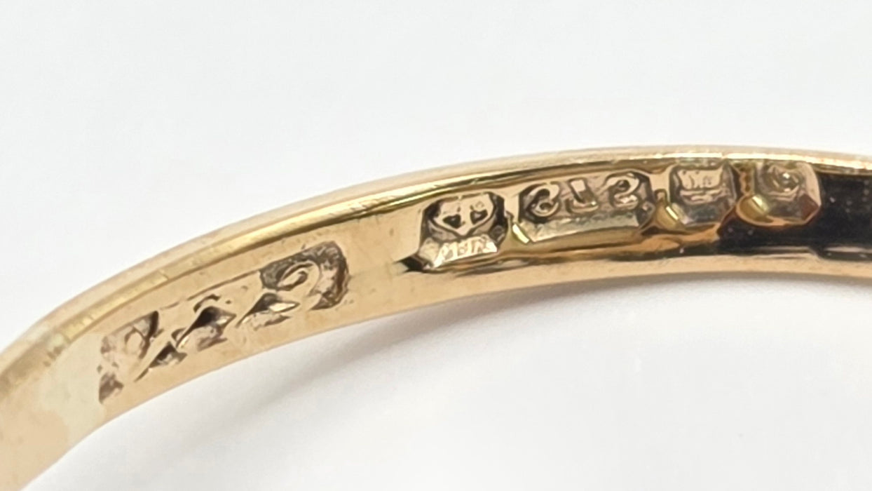 3180 Vintage: 9ct Yellow Gold Opal & Sapphire Cluster Ring — From 1977