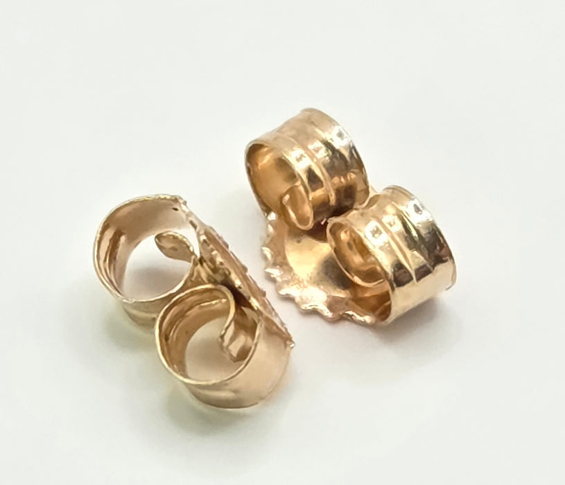 3215 Vintage: 9ct Yellow Gold Multicolour Diamond Baguette Drop Stud Earrings