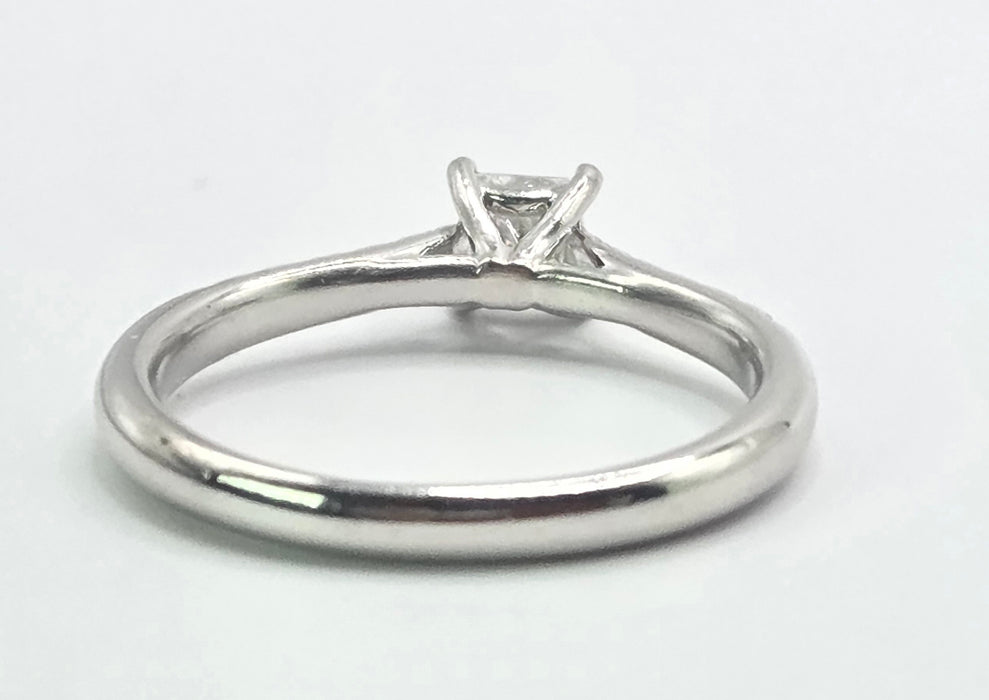 3155 Vintage: Platinum 0.60ct Princess Cut Diamond Solitaire Ring