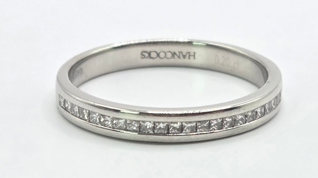 3164 Vintage: Platinum Princess Cut Diamond Half Eternity Ring