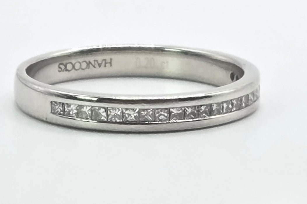3164 Vintage: Platinum Princess Cut Diamond Half Eternity Ring