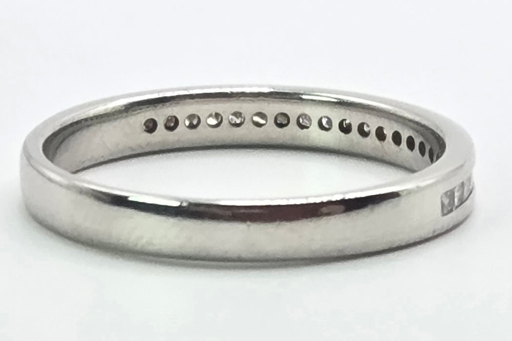3164 Vintage: Platinum Princess Cut Diamond Half Eternity Ring