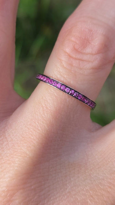 3151 Vintage: Theo Fennell 18ct White Gold Ruby Eternity Ring