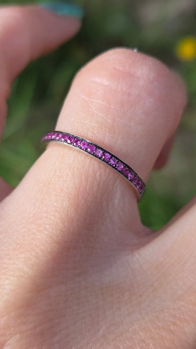 3151 Vintage: Theo Fennell 18ct White Gold Ruby Eternity Ring