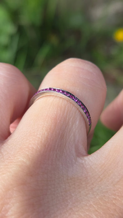 3151 Vintage: Theo Fennell 18ct White Gold Ruby Eternity Ring