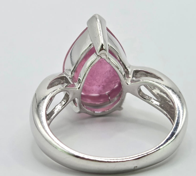 6165 Vintage: 9ct White Gold Pink Sapphire Solitaire Ring