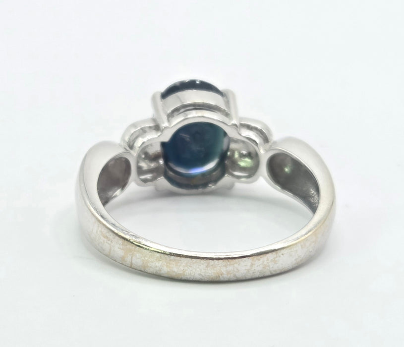 6561 Vintage: 18ct White Gold Sapphire & Diamond Ring