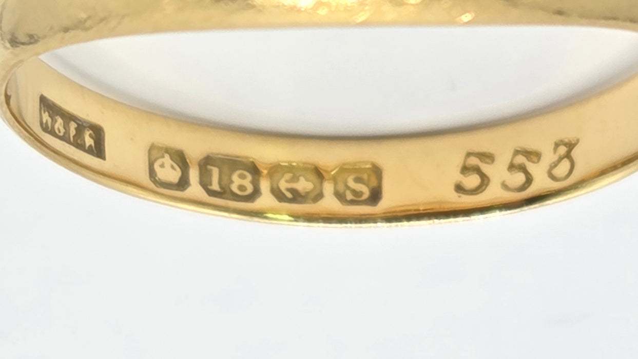 6560 Vintage: 18ct Yellow Gold Ruby & Diamond Gypsy Ring — From 1967