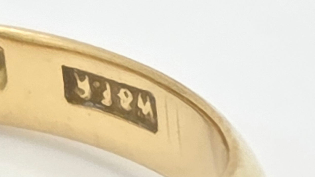 6560 Vintage: 18ct Yellow Gold Ruby & Diamond Gypsy Ring — From 1967