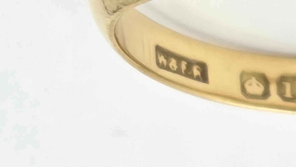 6560 Vintage: 18ct Yellow Gold Ruby & Diamond Gypsy Ring — From 1967