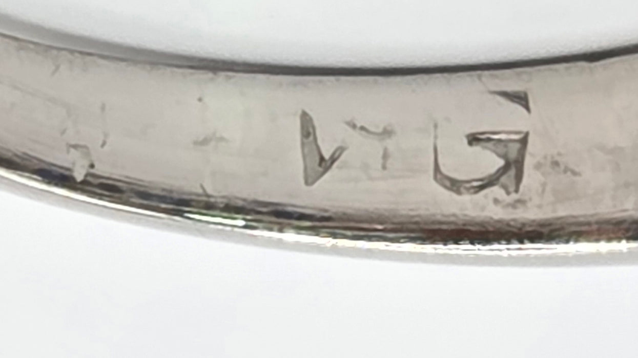 3220 Vintage: 9ct White Gold & Platinum Sapphire & Diamond Half Eternity Ring