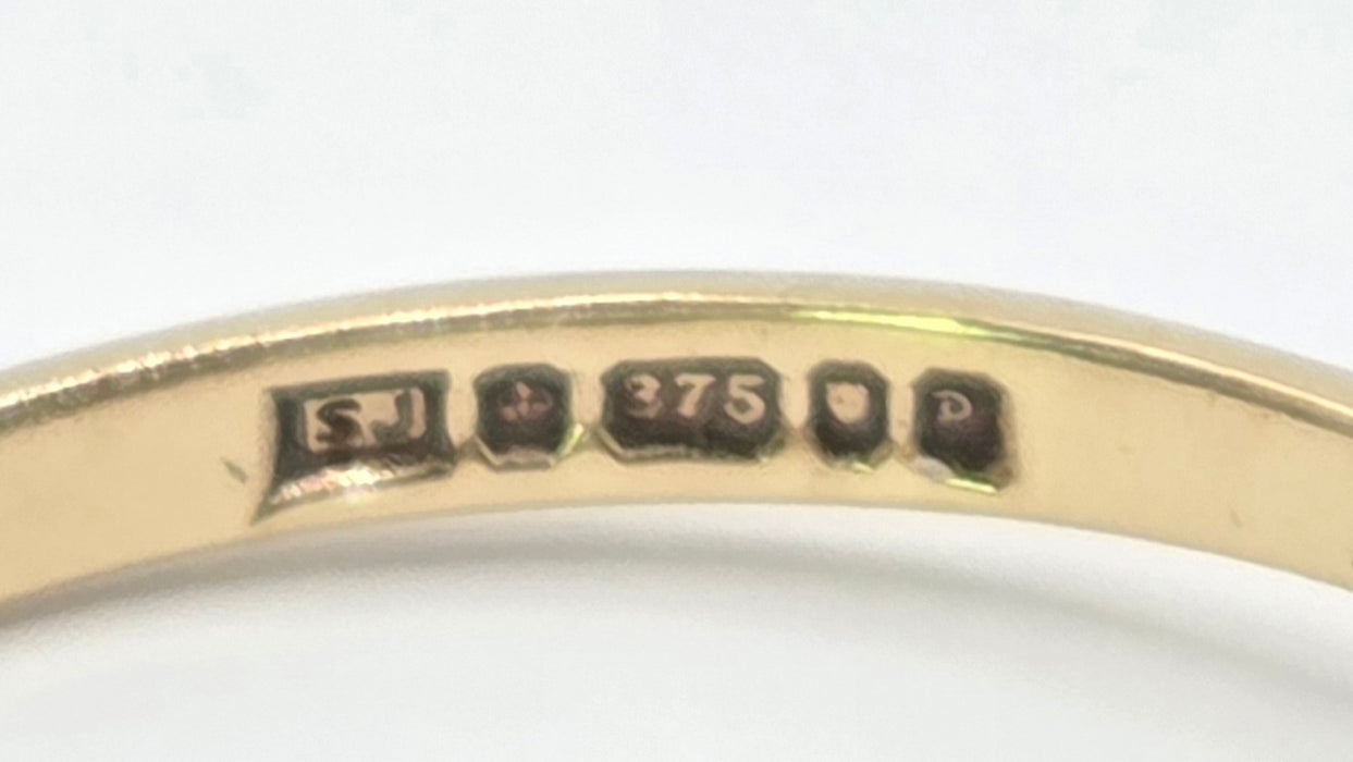 3268 Vintage: 9ct Yellow Gold Sapphire & Diamond Cluster Ring — From 1958