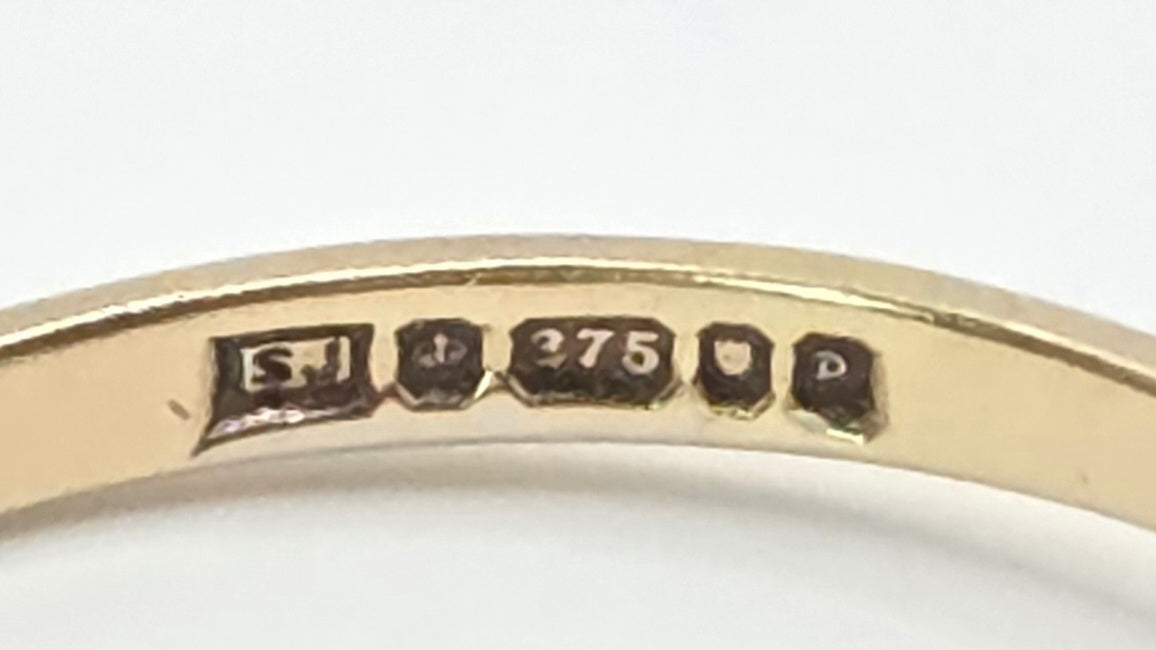 3268 Vintage: 9ct Yellow Gold Sapphire & Diamond Cluster Ring — From 1958