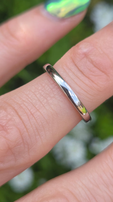 3141 Vintage: 18ct White Gold Wedding Band Ring