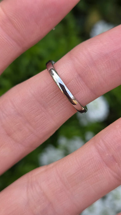 3141 Vintage: 18ct White Gold Wedding Band Ring