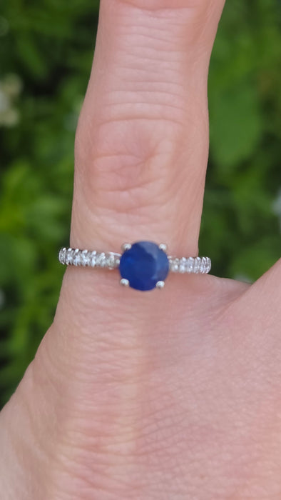 3232 Vintage: Platinum Sapphire & Diamond Dress Ring