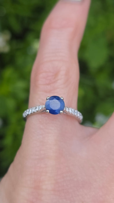 3232 Vintage: Platinum Sapphire & Diamond Dress Ring