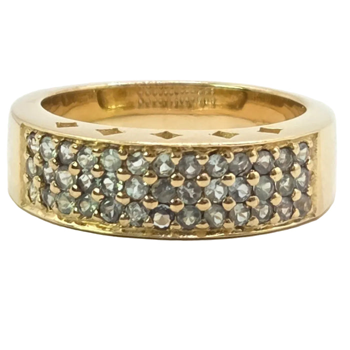 Vintage: 9ct Gold Alexandrite Pavé Band Ring